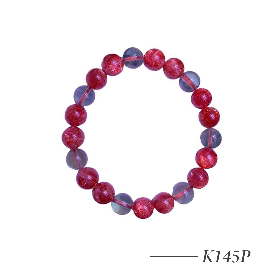 K145P-Golden Strawberry Quartz Beaded Bracelet